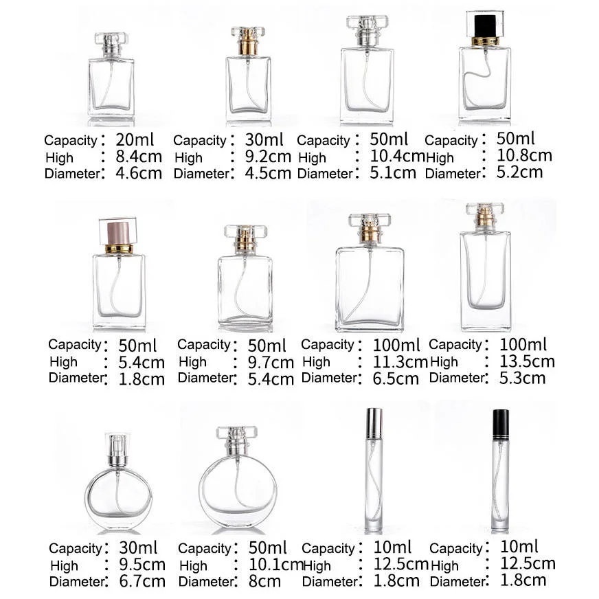 Wholesale Perfume Bottles and Packaging 10ml 15ml 30ml 50ml 100ml Spray Glass Empty Perfume Luxury Bottle