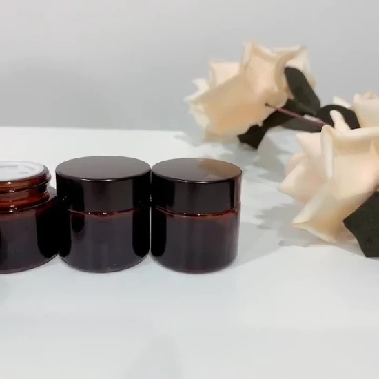  5 10 20 30 50 100 150 200 250g/Ml clair/ambre/coloré pot d'emballage cosmétique pot en verre crème avec alun.  Couvercle en plastique