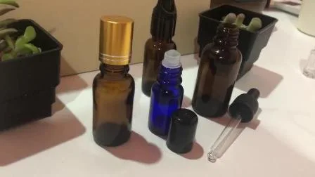 Bouteille en verre d'huile essentielle de 10 ml Flacon compte-gouttes en verre ambré Emballage cosmétique Bouteille en verre ambré