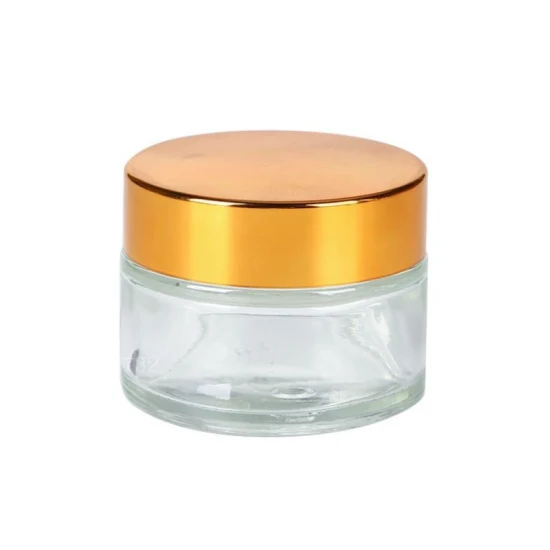 Vente chaude de luxe crème transparente verrerie emballage cosmétique crème pour les yeux pot en verre avec couvercle